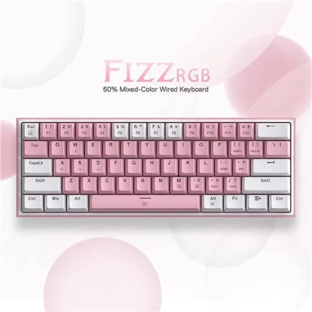 K617 Fizz 60% Wired RGB Gaming Keyboard, 61 Keys Compact Mechanical Keyboard